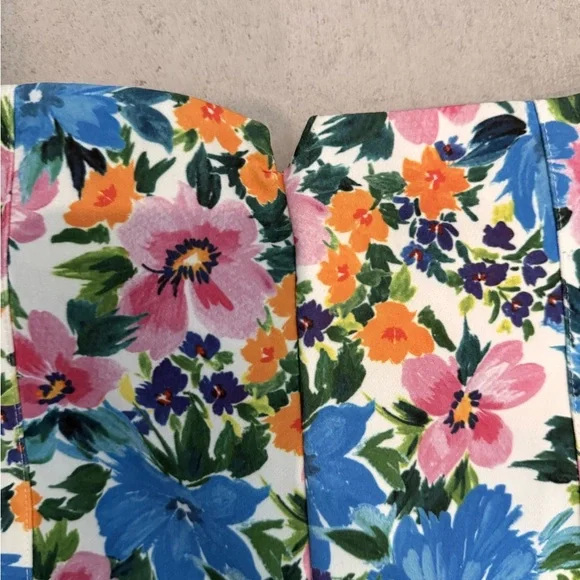 Zara retro taper fit floral pants- slacks. M - Picture 7 of 12